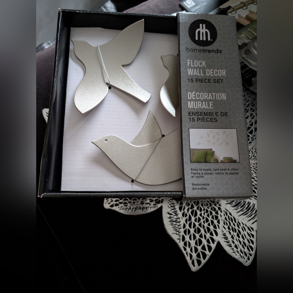 🔵 Silver Bird Wall Decor Set